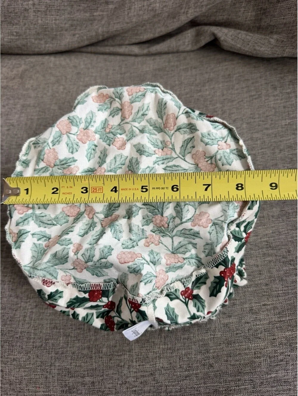 Longaberger Darning Basket Liner In Holly Pattern
